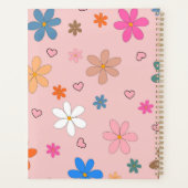 Preppy Roze Kleurrijke Bloemhart Y2K Patroon Planner (Achterkant)