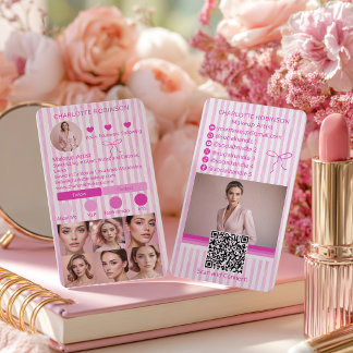 Preppy Roze Make-up schoonheid Social Media Influe Visitekaartje