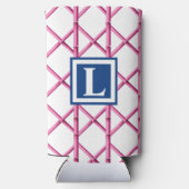 Preppy Roze Marine Trellis Bamboe Patroon Monogram (Achterkant)