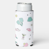 Preppy Roze Monogram Pickleball Cadeau voor Haar (Seltzer Achterkant)