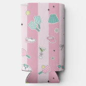 Preppy Roze Monogram Pickleball Cadeau voor Haar (Achterkant)