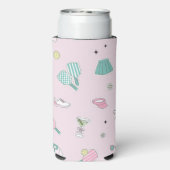 Preppy Roze Monogram Pickleball Gift voor haar (Seltzer Achterkant)