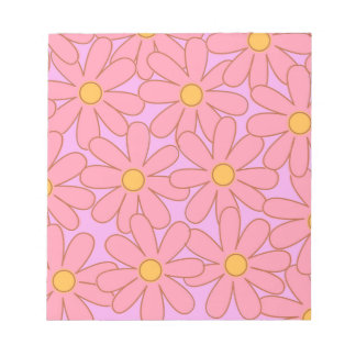 Preppy Roze Paarse bloemeneenvoudige bloemenpatroo Notitieblok