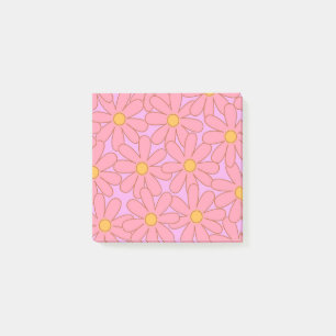 Preppy Roze Paarse bloemeneenvoudige bloemenpatroo Post-it® Notes