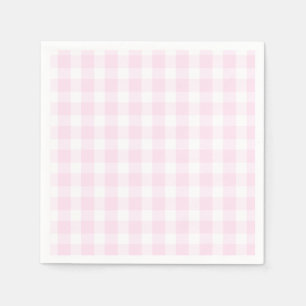 Preppy Roze Plaid Roze Verjaardags Servetten