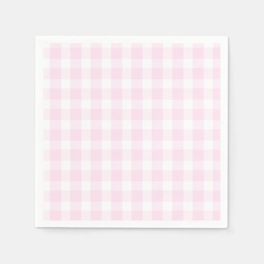 Preppy Roze Plaid Roze Verjaardags Servetten (Voorkant)