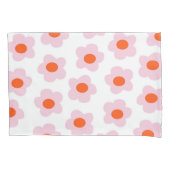 Preppy roze rode hippie fluitpatroon kussensloop (Voorkant)