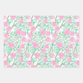 Preppy Roze Rozentuin Inpakpapier Vel
