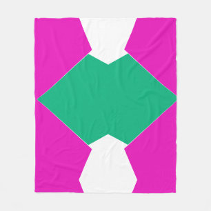 Preppy Roze Smaragdgroen Abstract Mozaïekpatroon Fleece Deken