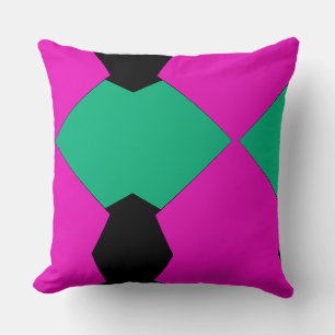 Preppy Roze Smaragdgroen Abstract Mozaïekpatroon Kussen