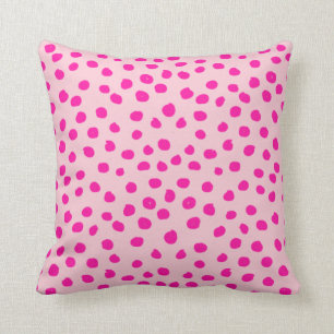 Preppy roze Stippen Moderne dierlijke afdrukspots Kussen