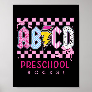 Preppy Roze Strik Abcd Peuterspeelplaats Rocks Pot Poster