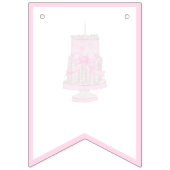 Preppy roze verjaardagstaart eerste verjaardag Tre Vlaggetjes (Eerste vlag)