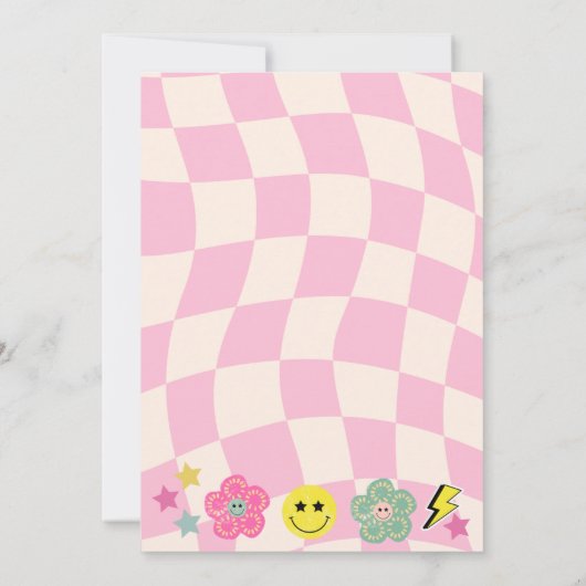 Preppy Roze Y2K Slaap Over Gelukkig Gezicht Verjaa Kaart (Achterkant)