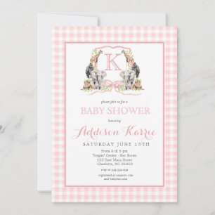 Preppy Safari Baby shower Invitation Oerwoud Kaart