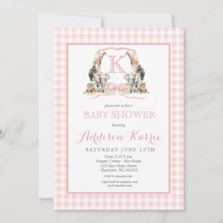 Preppy Safari Baby shower Invitation Oerwoud Kaart