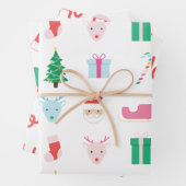 Preppy Santa Claus Pattern Inpakpapier Vel (In situ)