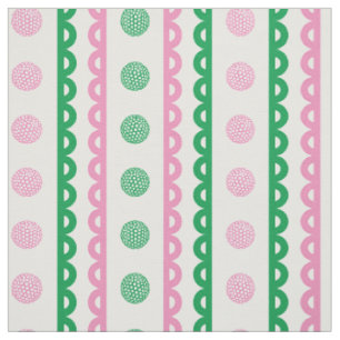 Preppy Schaalrand Golf Streep - Roze & Groen Stof