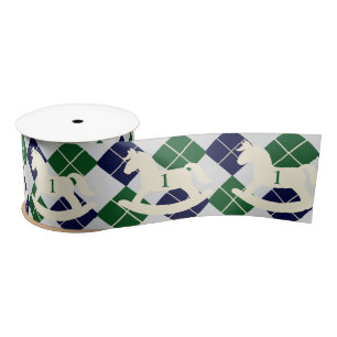 Preppy Schommelpaard Argyle 1e Verjaardag Lint