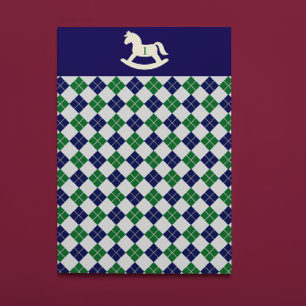 Preppy Schommelpaard Argyle 1e Verjaardag Tissuepapier
