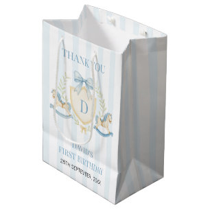 Preppy Schommelpaard Jongen Eerste Verjaardag Medium Cadeauzakje
