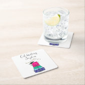 Preppy Script High School Afstuderen Suitcase 2023 Vierkante Kartonnen Onderzetter (Insitu)