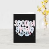 Preppy Second Grade Back To School Coquette 2nd Gr Kaart (Gele Bloem)