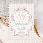 Preppy Silly Goose Pink Bow Girl Baby Shower Kaart