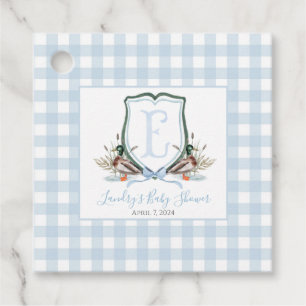 Preppy Southern Blue Boy Duck Baby shower Bedankjes Labels