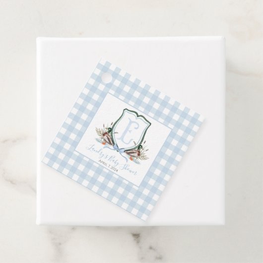 Preppy Southern Blue Boy Duck Baby shower Bedankjes Labels (In situ)