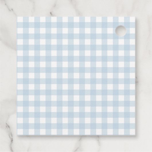 Preppy Southern Blue Boy Duck Baby shower Bedankjes Labels (Achterkant)