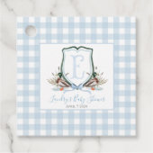 Preppy Southern Blue Boy Duck Baby shower Bedankjes Labels (Voorkant)