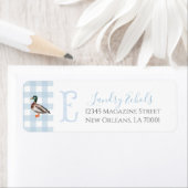 Preppy Southern Blue Boy Duck Baby shower Etiket (Insitu)
