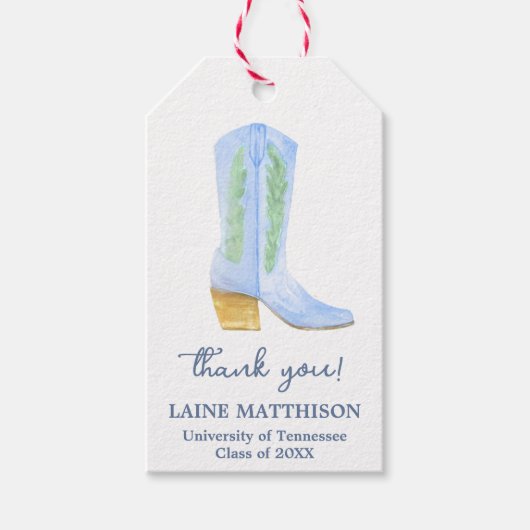 Preppy Southern Cowgirl Boot Afstuderen Cadeaulabel (Voorkant)