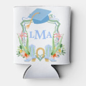 Preppy Southern Cowgirl Monogram Afstuderen Blikjeskoeler (Voorkant)