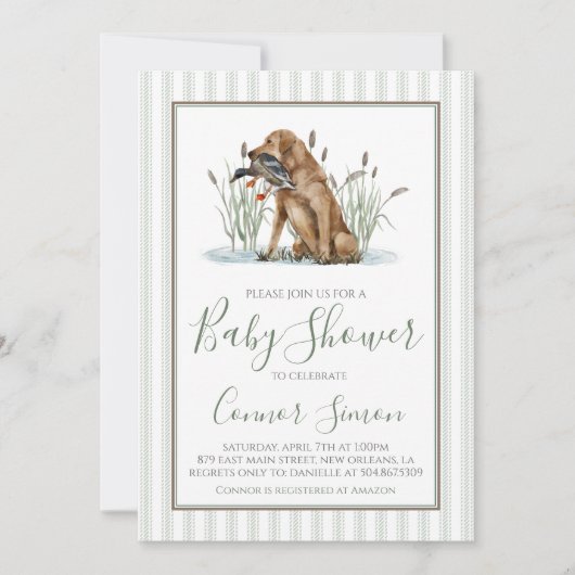 Preppy Southern Duck Hunter-Baby shower Kaart (Voorkant)
