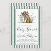 Preppy Southern Duck Hunter-Baby shower Kaart (Voorkant / Achterkant)