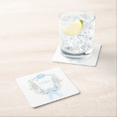 Preppy Southern Gingham monogram Afstuderen Vierkante Kartonnen Onderzetter (Insitu)