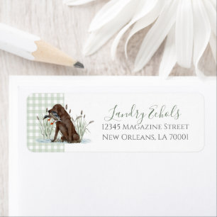 Preppy Southern Green Duck Dog Adresetiketten Etiket