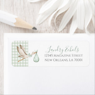 Preppy Southern Green Stork Adresetiketten Etiket