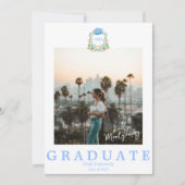 Preppy Southern Monogram Afstuderen Foto Kaart (Voorkant)