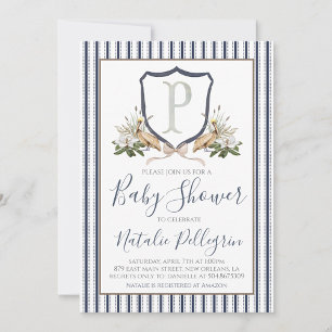 Preppy Southern Pelican Boy Baby shower Kaart