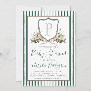 Preppy Southern Pelican Boy Baby shower Kaart