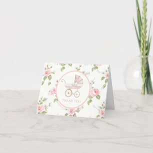 Preppy Southern Pink Girl Bloemen Dankjewel Kaart
