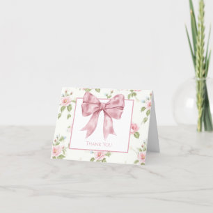Preppy Southern Pink Girl Bloemen Dankjewel Kaart