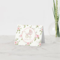 Preppy Southern Rose Girl Carte de remerciements f