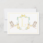 Préppy Southern Yellow Stork Carte de remerciement (Devant)