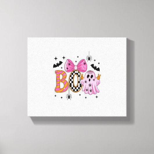 Preppy Spooky Halloween-boek Canvas Afdruk (Voorkant)