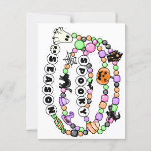 Preppy Spooky Seizoen Halloween Vriendschap Armban Briefkaart