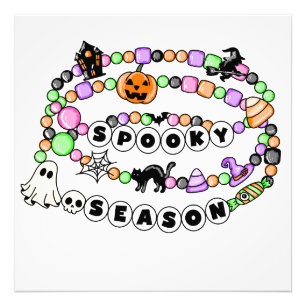 Preppy Spooky Seizoen Halloween Vriendschap Armban Foto Afdruk